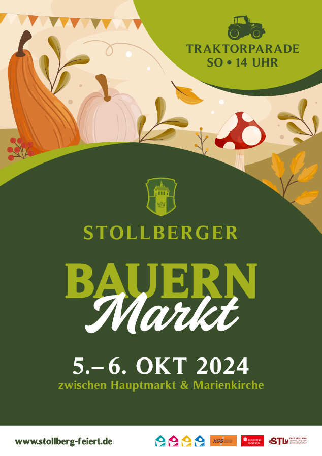 Veranstaltungsflyer Stollberger Bauernmarkt 2024